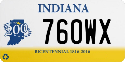 IN license plate 760WX