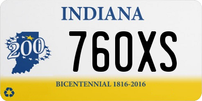 IN license plate 760XS