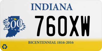 IN license plate 760XW