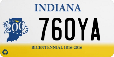 IN license plate 760YA