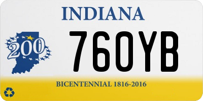 IN license plate 760YB