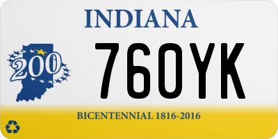 IN license plate 760YK