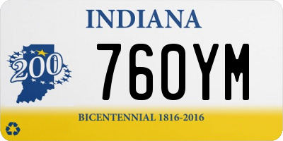 IN license plate 760YM