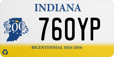 IN license plate 760YP