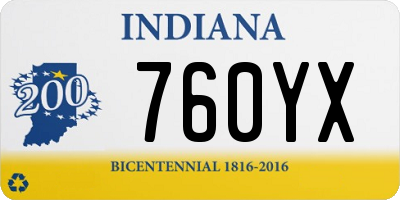 IN license plate 760YX