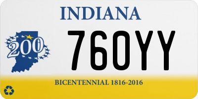 IN license plate 760YY