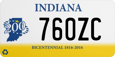 IN license plate 760ZC