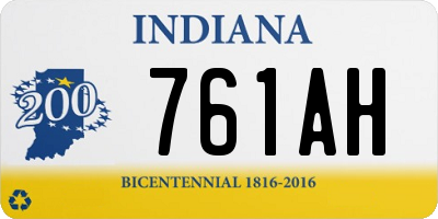 IN license plate 761AH