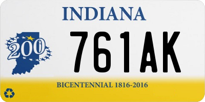 IN license plate 761AK