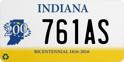 IN license plate 761AS