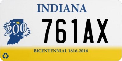 IN license plate 761AX