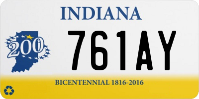 IN license plate 761AY