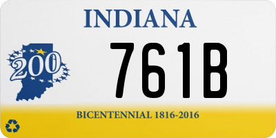 IN license plate 761B