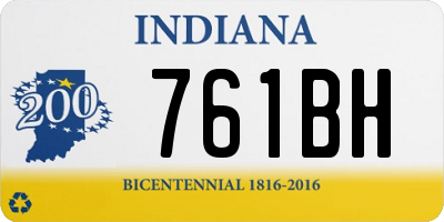 IN license plate 761BH