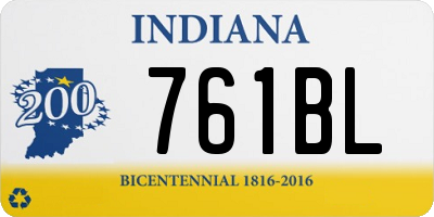 IN license plate 761BL