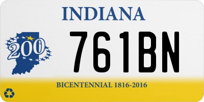 IN license plate 761BN