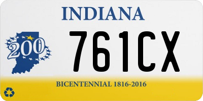 IN license plate 761CX