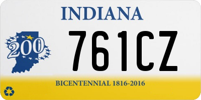 IN license plate 761CZ