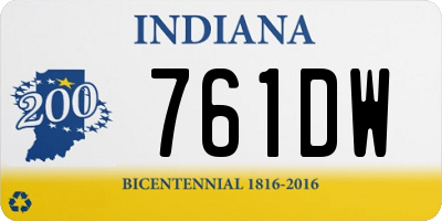 IN license plate 761DW