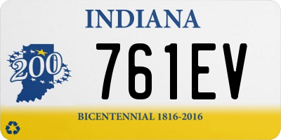 IN license plate 761EV