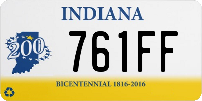 IN license plate 761FF