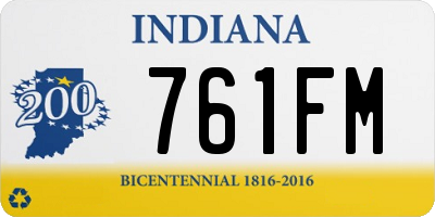 IN license plate 761FM