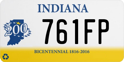 IN license plate 761FP