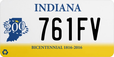 IN license plate 761FV