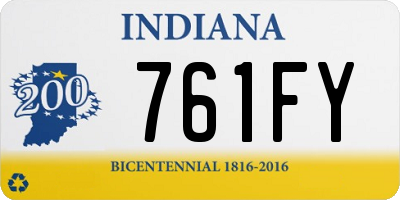 IN license plate 761FY