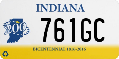 IN license plate 761GC