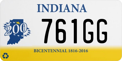 IN license plate 761GG