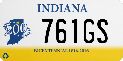 IN license plate 761GS