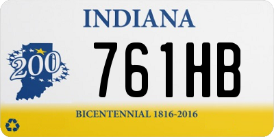 IN license plate 761HB