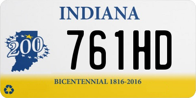 IN license plate 761HD