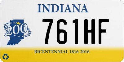 IN license plate 761HF