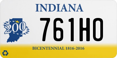 IN license plate 761HO