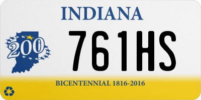 IN license plate 761HS