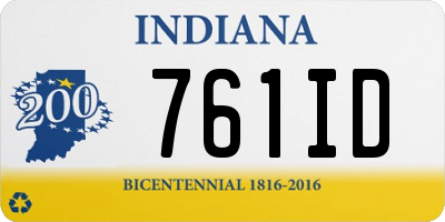 IN license plate 761ID