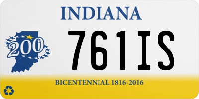 IN license plate 761IS