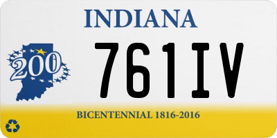 IN license plate 761IV