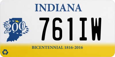 IN license plate 761IW