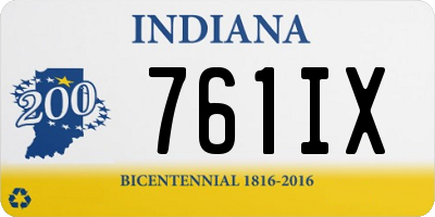 IN license plate 761IX