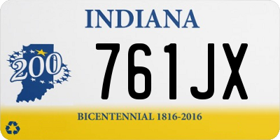 IN license plate 761JX