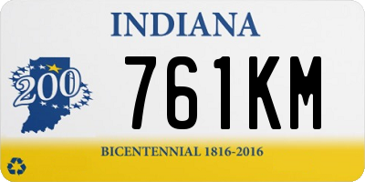 IN license plate 761KM