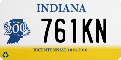 IN license plate 761KN