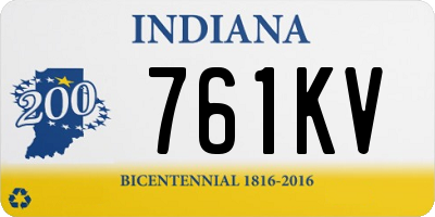 IN license plate 761KV