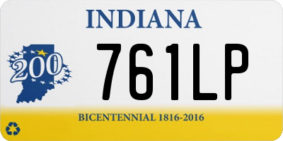 IN license plate 761LP