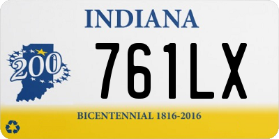 IN license plate 761LX