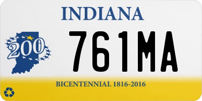 IN license plate 761MA