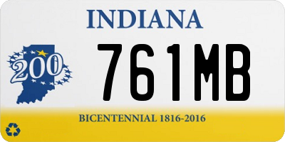 IN license plate 761MB
